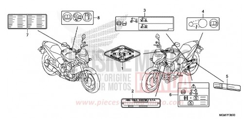 ETIQUETTE DE PRECAUTIONS CB600FD de 2013